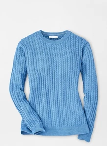 Peter Millar Crown Silk/Cashmere Soft Baby-Cable Crewneck Sweater SZ. L NWT$365 - Picture 1 of 7