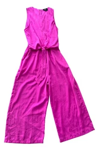 AX Paris Jumpsuit Größe 12 Damen EU40 Vintage Rosa Knoten Vorne Ärmellos Reißverschluss Hinten - Bild 1 von 12