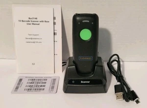 Nadamoo Wireless Barcode Scanner Bluetooth + Charging Dock, Complete Manual - Picture 1 of 5