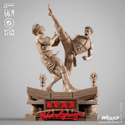 Van Damme Bloodsport Diorama stampato in resina kit da assemblare e dipingere - Immagine 1 di 4