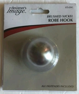 Designer’s Image 675-0341 Robe Hook - Brushed Nickel - NEW IN BOX - Picture 1 of 3