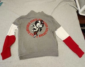 Ohio State Buckeyes Sweatshirt Pink Damen M NCAA Football Quarter Zip Pailletten - Bild 1 von 13