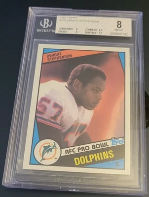 1984 Topps #129 Dwight Stephenson RC. BCCG 8 - Image 1 of 2