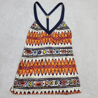 Trina Turk Silk Sleeveless Top Women M Colorful Tank Resortwear Maximalist Beach - Image 1 of 4