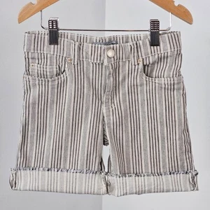 Bonpoint Black Ivory Stripe Stretch Cotton Cuffed Short | Kid's 8 - Picture 1 of 18