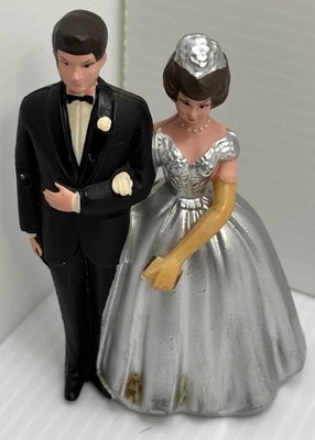 Decoración de pastel de boda vintage Wilton 25 aniversario de plástico para novia y novio Foto 1 de 4