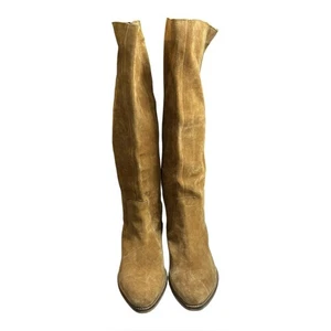 Diba True Progress Tall Suede Western Boots Size 8 Tan Knee High Suede Boots - Picture 1 of 16