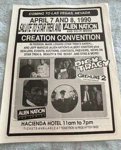 Star Trek Creation Entertainment Convention Flyer April 7-8, 1990 Las Vegas - Picture 1 of 3