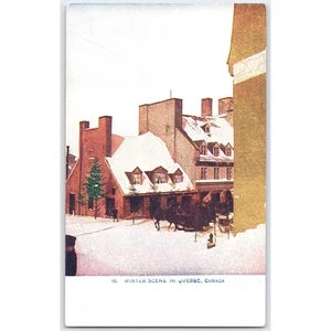 Postcard Winter Scene Quebec Canada Snowy Street View c1910 - Picture 1 of 3