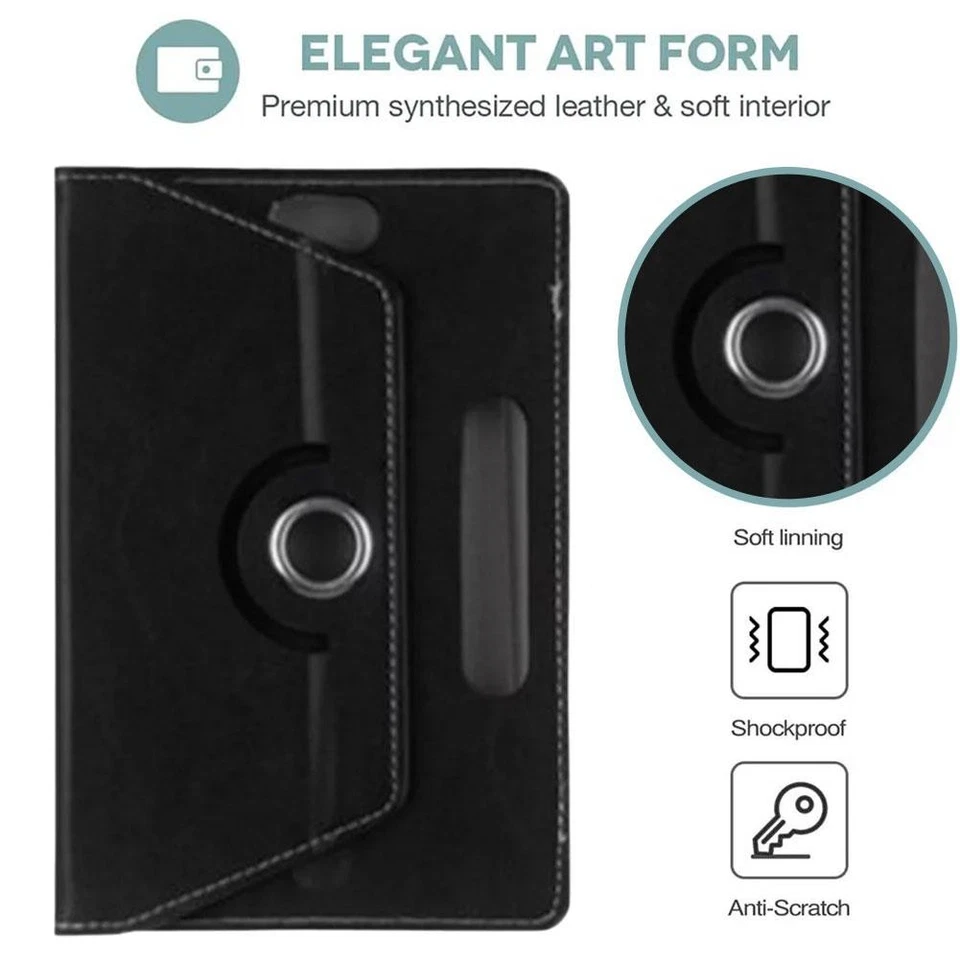 Universal Leather Case Cover Flip Stand Wallet For 7In S2G1 X7O6 Tablet Pad U8T7 - Image 1 of 4