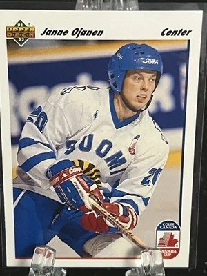 JANNE OJANEN----1991-92 UPPER DECK----TEAM FINLAND---FREE SHIPPING - Image 1 of 2