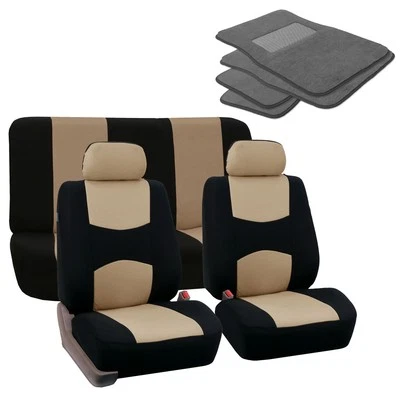 FH Group Flat Cloth Car Seat Covers for SUV Universal Fit w/ Carpet Floor Mats - Image 1 of 4