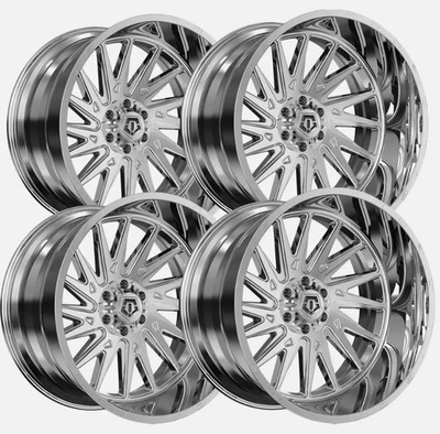 4 NEW 24x14 TIS 547C Wheels -76 offset Chrome 8x6.5 RAM Chevy GMC 8x165.1 - Imagem 1 de 3