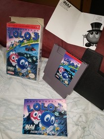 CIB Cut Seal Adventures Of Lolo 3 1991 Nintendo NES with Box, manual,.Rare!