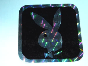 PLAYBOY BUNNY VINTAGE 1970's PRISM DECAL STICKER 3" x 3" NOS -Black - Picture 1 of 2