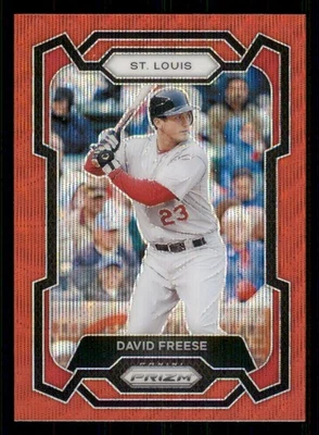 2024 Panini Prizm Prizms Ruby Wave #140 David Freese - Image 1 of 2
