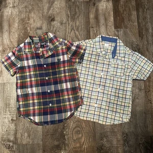 Chaps & Gymboree Boys Shirts Short Sleeve Button-up Lot of 2 - Picture 1 of 3