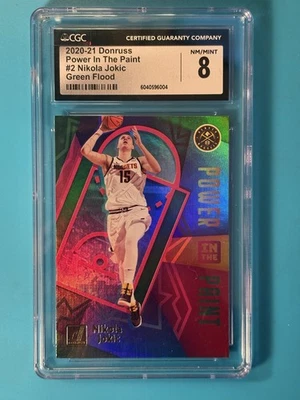 Donruss Nikola Jokic Power In The Paint Green Flood SP #2 CGC 8 2020-21 🔥 Foto 1 de 2