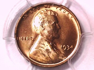 1934 P Lincoln Wheat Cent Penny PCGS MS 65 RD 26166855 - Image 1 of 3