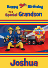 Fireman Sam - Personalised A5 Birthday Card  - Any -   Age Relation Name