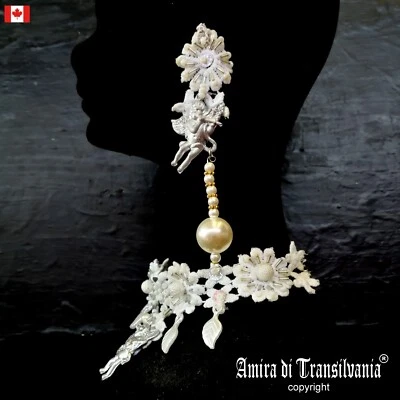 fashion jewelry woman choker necklace pearl earrings weeding set collier macramè - Изображение 1 из 4