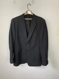 Banana Republic Mens Blazer 44R Black Linen Blend Striped Two Button Sport Coat - Picture 1 of 10