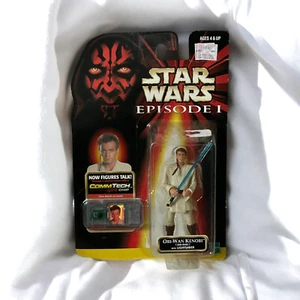 Figura de acción Star Wars Episodio 1 Obi Wan Kenobi Jedi Duelo Talking CommTech - Imagen 1 de 15