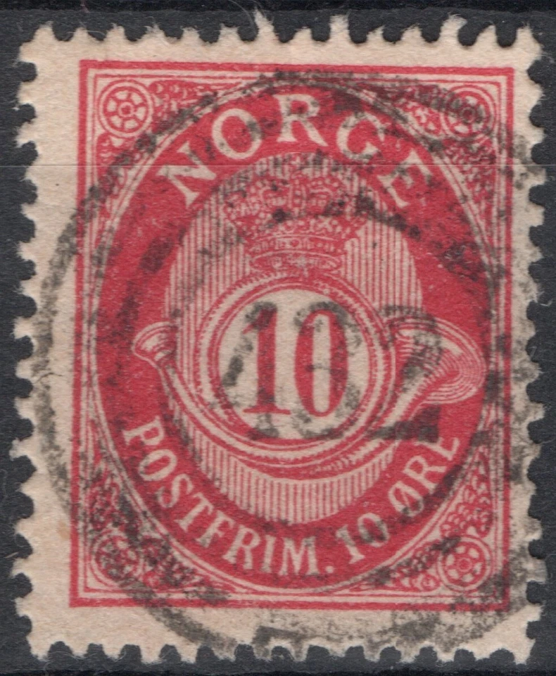 Noruega 1567 1898-1908, NK 77 II canc. con 4 anillos 432. Foto 1 de 1