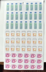 STUDENT ORGANIZER PLANNER STICKERS COFFEE BEVERAGES WATER BOTTLES * - Picture 1 of 1