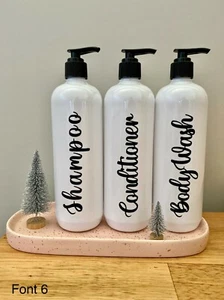 White or Black Reusable Bathroom Bottles - Picture 1 of 4
