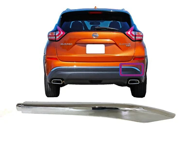 For 2015-2024 Nissan Murano Right Rear Bumper Lower Chrome Trim Molding RH Side Foto 1 de 4