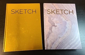 Lote de 2 libros de bocetos de tapa dura de 8 x 11 arte de portada de cristal y oro - LEER INFO - Imagen 1 de 8