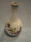 Miniature Asian Vase With Yellowbird and Pink Flowers,4"