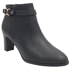 Charter Club Women Pixxy Ankle Dress Booties Size US 8M Black Faux Leather - Picture 1 of 7