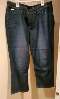 THE LIMITED Women's Dark Blue Denim Crop "312", Size 12 Foto 1 de 3