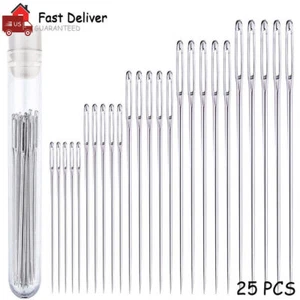 25PCS Large Eye Needles for Hand Sewing Needle Stitching Crafting Project 5 Size - Picture 1 of 6