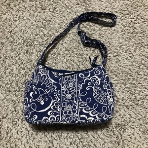 Borsa a tracolla Vera Bradley borsetta trapuntata blu bianca floreale - Foto 1 di 7