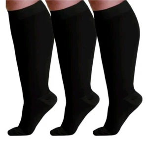 Absolute Support Wide Calves Compression Socks 2X-Large 20-30mmHg (3 Pair XXL) - Picture 1 of 11