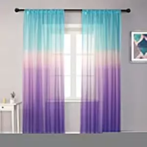 Spitze Mehrfarbig Transparent Fenster Panel Spitze Vorhänge Design 2er Set Paneele - Bild 1 von 1
