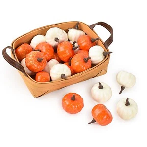 Artificial Pumpkins Sets 16 Pcs Fake Pumpkins Fall Harvest Pumpkins for Craft... - Picture 1 of 6