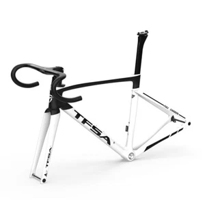 Carbon Road Bike Frame FULL INTERNAL Disc Brake Bicycle Handlebar Stem Frameset - Picture 1 of 39
