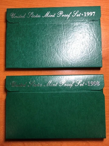 1997 & 1998  US Mint Proof Sets - 2 Box Lot - 10 Coins with OGP & COA Cover