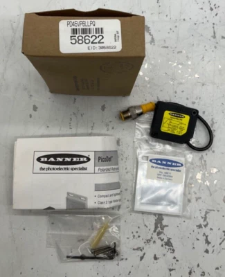 NEW BANNER PD45VP6LLPQ PHOTOELECTRIC SENSOR POLORIZED RETRO LASER 10.6m 10-30VDC - Image 1 of 4
