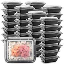 50-Pack Tiny Meal Prep Plastic Microwavable Food Containers & Lids."12 OZ.