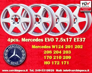 4 cerchi Mercedes W124 201 203 208 210 170 171 172 HO EVO 7.5x17 ET37 wheels - Foto 1 di 24