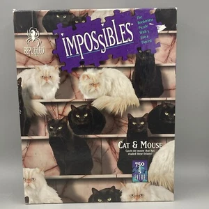 Bepuzzled IMPOSSIBLES Puzzle CAT MOUSE 750 Pcs & 5 Extra No Border Vtg - Picture 1 of 5