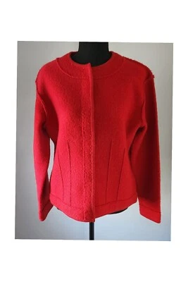 Suéter cárdigan para mujer Jillian Jones rojo 100 % lana talla mediana  Foto 1 de 4