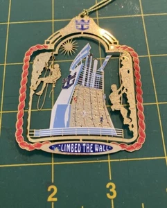 Royal Caribbean Adventure Of The Seas Climbed The Wall Rock Brass Ornament - Picture 1 of 7