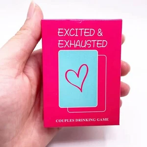 Adult Couples Drinking Game Desires Card Excited and Exhausted Friends Fun Night - Picture 1 of 17