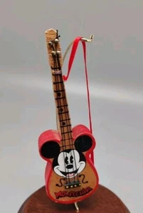 Walt Disney Kurt Adler Guitar "Mousegetar" Mickey Mouse Wooden Ornament 1990 Toy - Picture 1 of 4